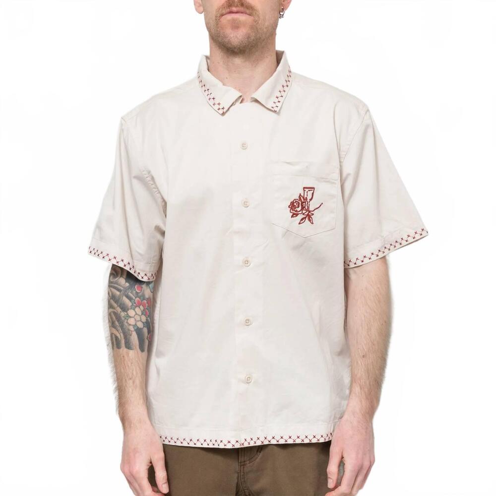 NEW SERVICE WORKS border resort shirt in off white